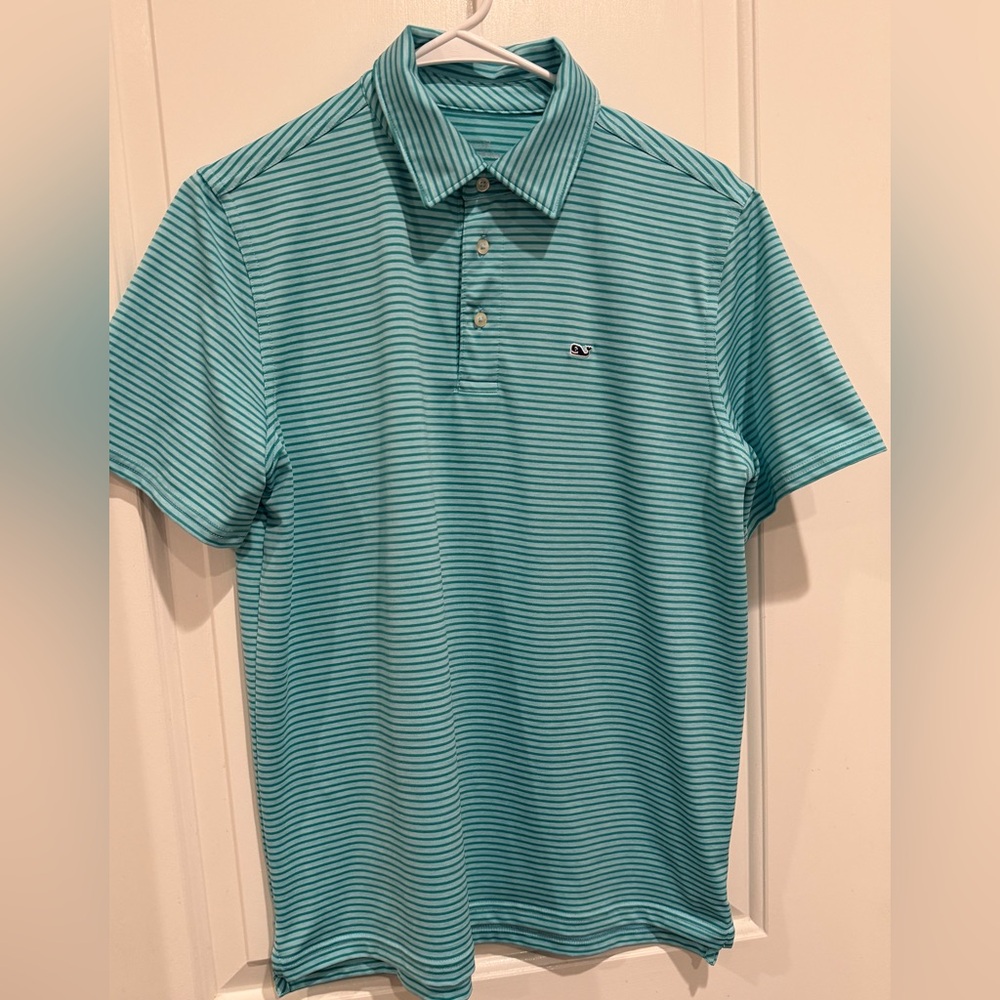 Vineyard Vines Aqua Striped Polo Shirt